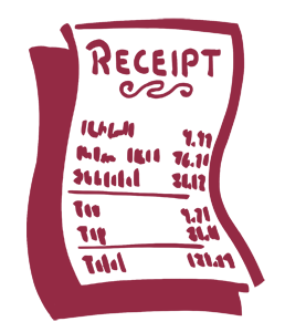 A simple stylized drawing of a receipt
