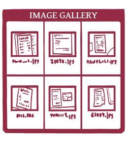 A simple stylized drawing of an image gallery of receipt pictures